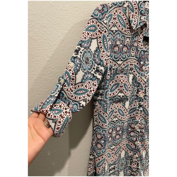 EXPRESS Paisley Multicolor Long Sleeve Blouse - Picture 5 of 6